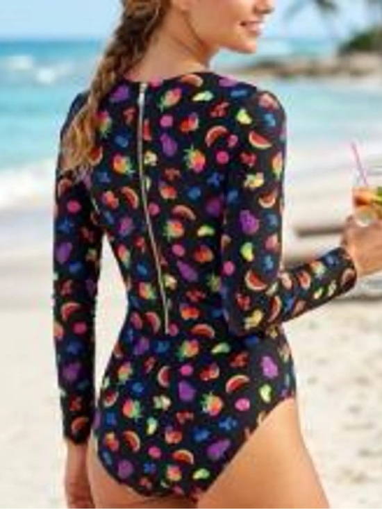 kate spade Other - Kate Spade Fruit Long Sleeve One Piece Rash Guard Swimsuit NEW